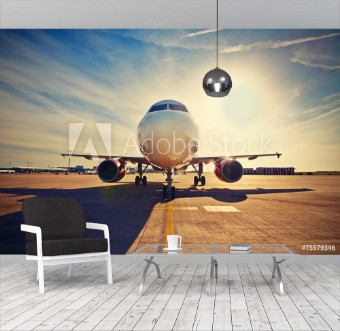 Picture of Airplane at the sunrise